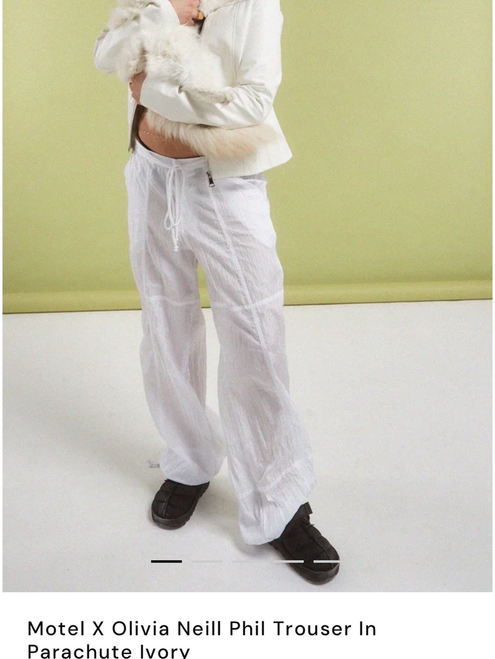 Motel Rocks x Olivia Neill Phil Trousers in Parachute Ivory